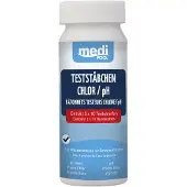 MediPOOL Teststäbchen Chlor/pH/Algenschutz 50 Stück Teststreifen, Teststrips