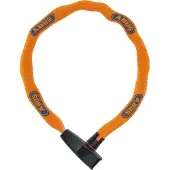 ABUS Kettenschloss Catena 6806K – Leichtes Fahrradschloss aus gehärtetem Stahl mit modischem Textilschlauch – Vierkantkette mit -Sicherheitslevel 6 – 85 cm – Orange