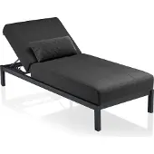 Kettler Pure Sonnenliege, anthrazit/ sooty, incl. Kissen und Rollen Aluminium/Sunbrella