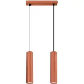Sollux Pendelleuchte KARBON 2 roter Ocker 2xGU10 10W Aluminium 90x6.5x30cm