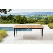 OUTFLEXX Esstisch, anthrazit matt/natur, Alu/Teak, 184x100 cm PT5210