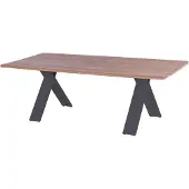 Hartman Xanadu Esstisch, xerix, Alu / Teakholz, 220 x 100 cm, X-Gestell 65027210