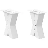 vidaXL Couchtischbeine X-Form 2 Stk. Weiß 30x(30-31) cm Stahl