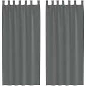 vidaXL Voile Vorhänge mit Schlaufen 2 Stk. Dunkelgrau 140x245 cm