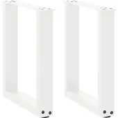 vidaXL Couchtischbeine U-Form 2 Stk. Weiß 38x(42-43) cm Stahl