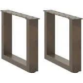 vidaXL Couchtischbeine U-Form 2 Stk. Naturstahl 40x(30-31) cm Stahl