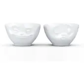 Tassen Schälchen-Set 100ml Grinsend Küssend weiß