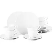 Seltmann Kaffeeservice "Geschirr-Set, Service Life", (Set, 18 tlg.), Teller-Set, Tassen, weiß, Made in Germany, 18 Teile, für 6 Personen