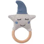 Nordic coast company Baby Rassel "Stern" Blau-Grau mit Beißring | Gr.: onesize