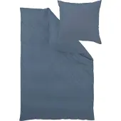 Curt Bauer Uni-Mako-Satin Baumwolle Bettwäsche 155x220 cm + 80x80 cm Denim