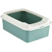 Rotho Katzentoilette Eco Bonnie - Katzenklo mit niedrigem Einstieg von oben - Katzen Toilette 57,2 x 39,3 x 21 cm - Schalentoilette hohe Umrandung