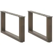 vidaXL Couchtischbeine U-Form 2 Stk. Naturstahl 60x(30-31) cm Stahl