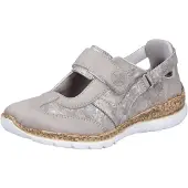 Rieker Damenschuhe Halbschuhe Slipper Silber Freizeit