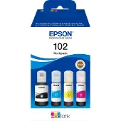 Epson 102 EcoTank 4-colour Multipack, Original, Schwarz, Cyan, Magenta, Gelb, , EcoTank ET-4750 Unlimited EcoTank ET-4750 EcoTank ET-3750 Unlimited EcoTank ET-3750 EcoTank..., 127 ml, 70 ml