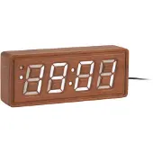 Karlsson - Wecker Solid Wood Engraved - Dunkles Holz - 20x4.5x8cm