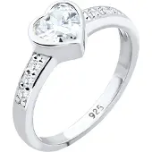 Elli Ring Herz Symbol Verlobung Zirkonia 925 Sterling Silber Elli Silber