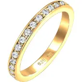Elli Ring Glamourös Kristalle 925 Sterling Silber Elli Gold