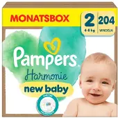 Pampers Windeln Harmonie Größe Gr.2 (4-8 kg) für Neugeborene, 204 St.