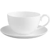 Villeroy & Boch Tasse "Kaffeetasse mit Untertasse Royal 200 ml weiß", weiß, Porzellan, Trinkgefäße, Tasse