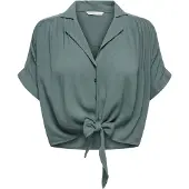 ONLY Kurzarmbluse "ONLPAULA LIFE S/S TIE SHIRT WVN NOOS" Viskose, regular fit
