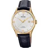 Festina Armbanduhr Classiques Cuir Swiss Made Gold - Black Roman