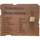 Hg H.G-DEKO Altdeutsche Wetterstation zum Hängen Metall mit Edelrost, 80xH70cm