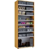 VCM Holz Grosser Schuhschrank Vandol mit Drehtüren