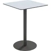 Meet by Paperflow Outdoor-Tisch Cross, quadratisch, Tellerfuß, B 800 x T 800 x H 1100 mm, grau/mattschwarz