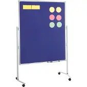 MAUL Moderationstafel Pro, Textil/Textil blau + Moderationskarten-Set mit 360 Karten und 200 Pin-Nadeln