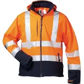 Elysee Bill Softshelljacke mit Kapuze - Warnorange/marine 107 XL