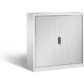 C+P Rollladenschrank Omnispace, 3 OH, abschließbar, B 1200 x T 420 x H 1230 mm, Stahl/Kunststoff, lichtgrau