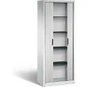 C+P Rollladenschrank Omnispace, 5 OH, abschließbar, B 800 x T 420 x H 1980 mm, Stahl/Kunststoff, lichtgrau