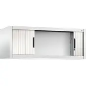 C+P Rollladenschrank Omnispace, abschließbar, B 1200 x T 420 x H 450 mm, Stahl/Kunststoff, verkehrsweiß