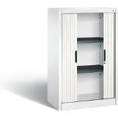 C+P Rollladenschrank Omnispace, 3 OH, abschließbar, B 800 x T 420 x H 1230 mm, Stahl/Kunststoff, verkehrsweiß
