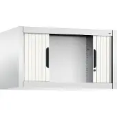 C+P Rollladenschrank Omnispace, abschließbar, B 800 x T 420 x H 450 mm, Stahl/Kunststoff, weiß