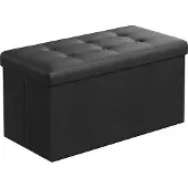 Songmics Sitztruhe LSF105 schwarz Leder 76,0 cm