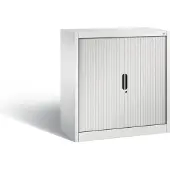 C+P Rollladenschrank Omnispace, 2 OH, abschließbar, B 1000 x T 420 x H 1030 mm, Stahl/Kunststoff, lichtgrau
