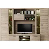 Trendteam Wohnen Wohnwand Mondeo Eiche Sägerau hell 291 x 197 x 41 cm