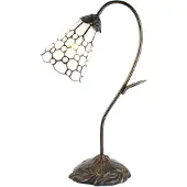 Clayre & Eef Tiffany Tischlampe 48 cm Braun Weiß Polyresin