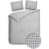 Heckett & Lane Heckett and Lane Vafala Dbo 200 Melange Grey Bettwäsche 1 x Bettbezug 200x220 + 2 x Kopfkissenbezug 70x60 Melange-Grey Uni grau