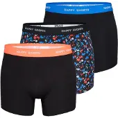 Happy Shorts Herren Boxer Shorts, 3er Pack - Retro Jersey, Logobund
