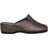 Rohde Damen Leder Clogs Schwarz mit Keilabsatz und geschlossenem Zehenbereich