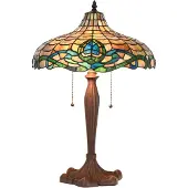 Clayre & Eef Tiffany Tischlampe Ø 41x60 cm Violett Grün Glas