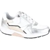 Rollingsoft Damen-Schnürhalbschuh Weiß-Beige-Mehrfarbig, Farbe:weiß, UK Größe:71/2