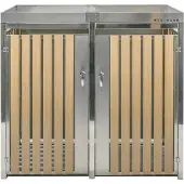 Westmann Mülltonnenbox Planta Edelstahl 2x240 L Mülltonnenbox mit Pflanzdach Silber 84x134x124 cm