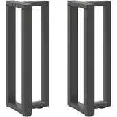 vidaXL Konsolentischbeine T-Form 2Stk. Anthrazit 25x28x(72-73)cm Stahl