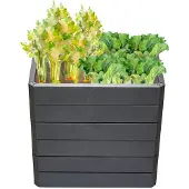 Garantia Hochbeet klassisch ERGO Quadro M 75 inkl. Flora-Wassersparsystem 80 x 60 x 75 cm stone