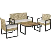 Casa.pro Gartenmöbelset ‘Calciano’ 4-tlg. Set aus einem Tisch, Bank, 2 Stühlen