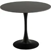 Ebuy24 Esstisch Malta - Ø90x75cm - Keramik und Stahl - schwarzer Marmor