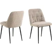 Ebuy24 Brooke Esszimmerstuhl Bouclé beige.